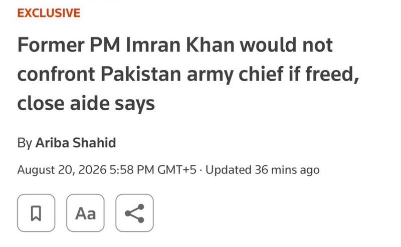 KazmiWajahat's tweet photo. Hahaha! Reuters claim Imran Khan begged for a deal. He is ready to do anything and everything. https://t.co/7KnXSXTxpx
