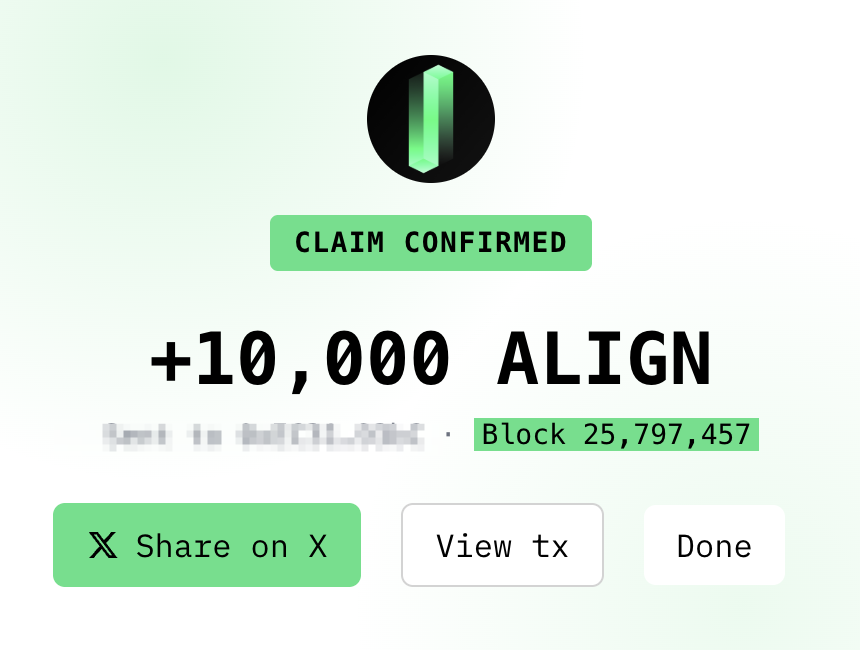 0xallvin's tweet photo. I just claimed 10,000 ALIGN from the @alignedlayer airdrop! 

谢谢 aligned 的 100u 😅 虽然我啥也没刷 希望下个月还有 100u https://t.co/zXAYdPnZHi