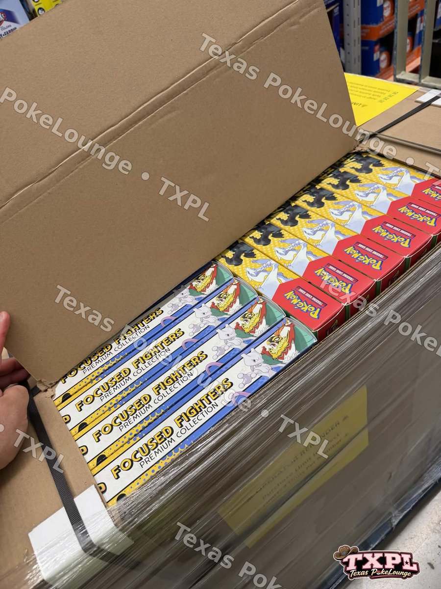 TexasPokeLounge's tweet photo. [SAMS CLUB] FOCUSED FIGHTERS DROP

Still no date but surely it’s soon to be announced by Sam’s with stores confirmed to be receiving inventory - these photos coming from a TEXAS LOCATION!!! 

Stock allocation seems to be similar to the previous drop based on recent leaked info.

Once we get more intel, even insider information - we will push it out. Buckle and get ready to feast. Join our discord for drop tips! Currently invite ONLY

#TexasPokeLounge #TXPL #AscendeHeroes #FocusedFighters #samsclubpokemon #Pokemon #Texas