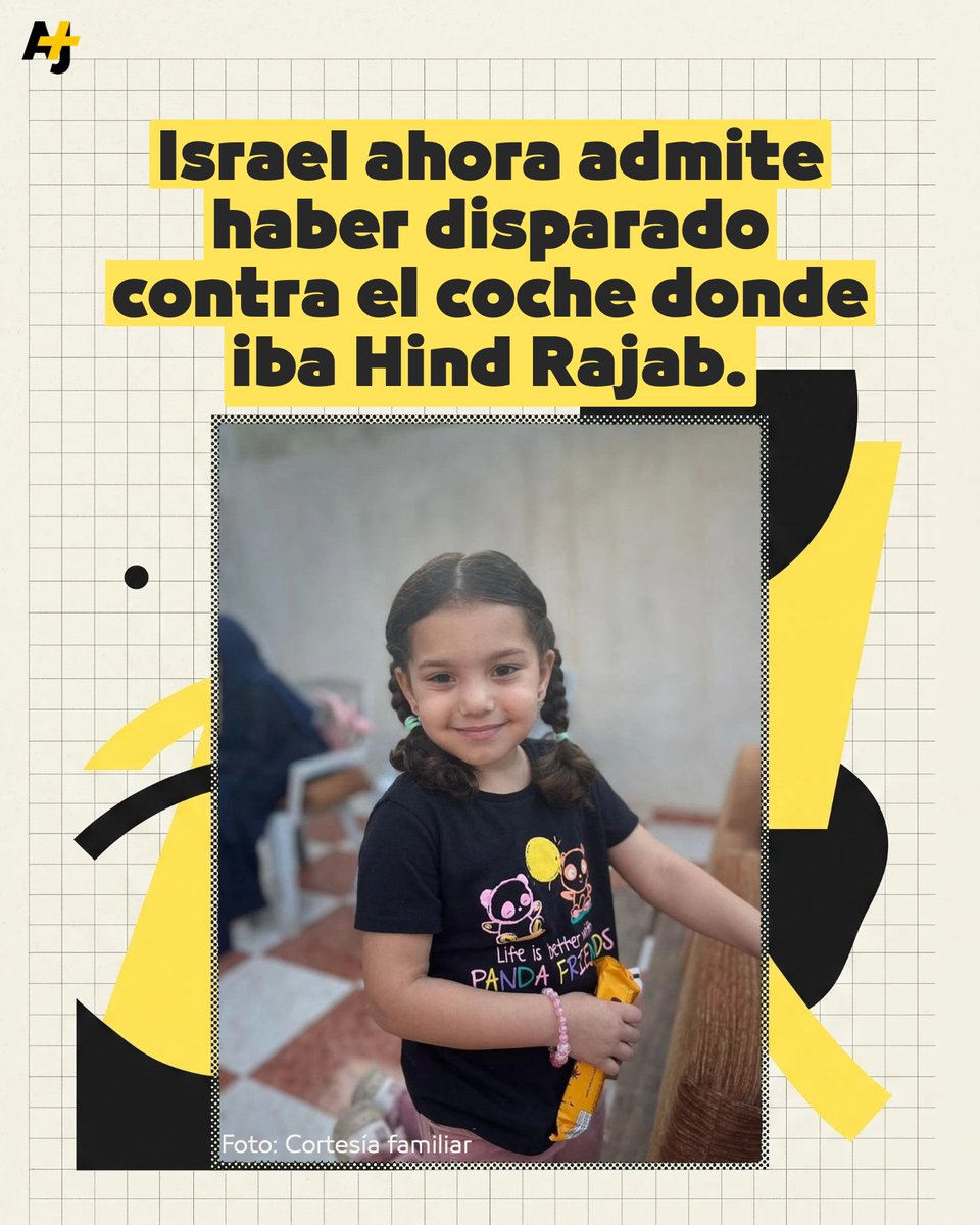 ajplusespanol's tweet photo. A dos años del as*sinato de la pequeña de 5 años, Hind Rajab, el ejército israelí ha confirmado, por primera vez, que disparó contra el vehículo en el que viajaba la niña y su familia. https://t.co/unkwTVPljK