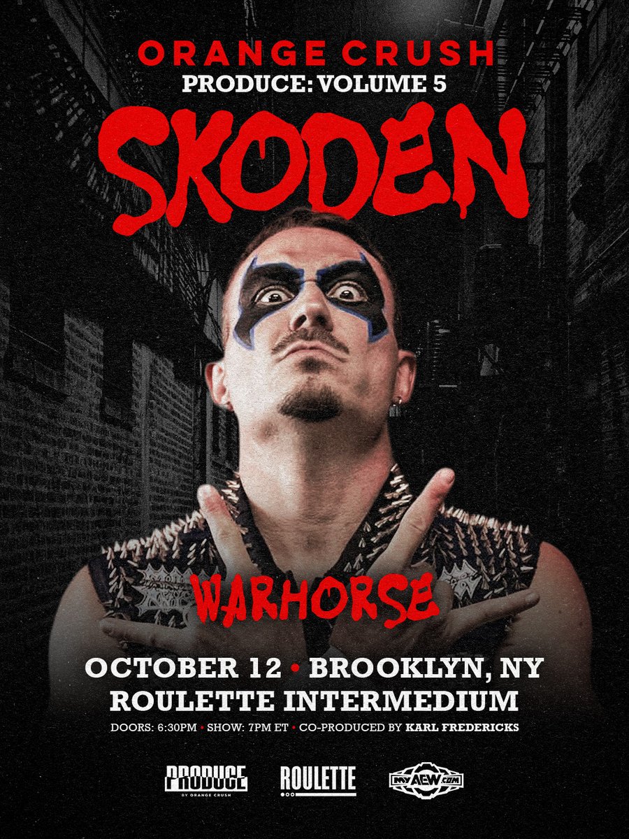 PRODUCENYC's tweet photo. PRODUCE Vol. 5: Skoden celebrates Indigenous People's Day in Brooklyn on Oct. 12!

Join us as we celebrate the intersection of professional wrestling and culture at the Roulette Intermedium in this co-curated card with Karl Fredericks.

🎟️ TIX: https://t.co/y5Cs6tPqod https://t.co/IiDxUsH5N5