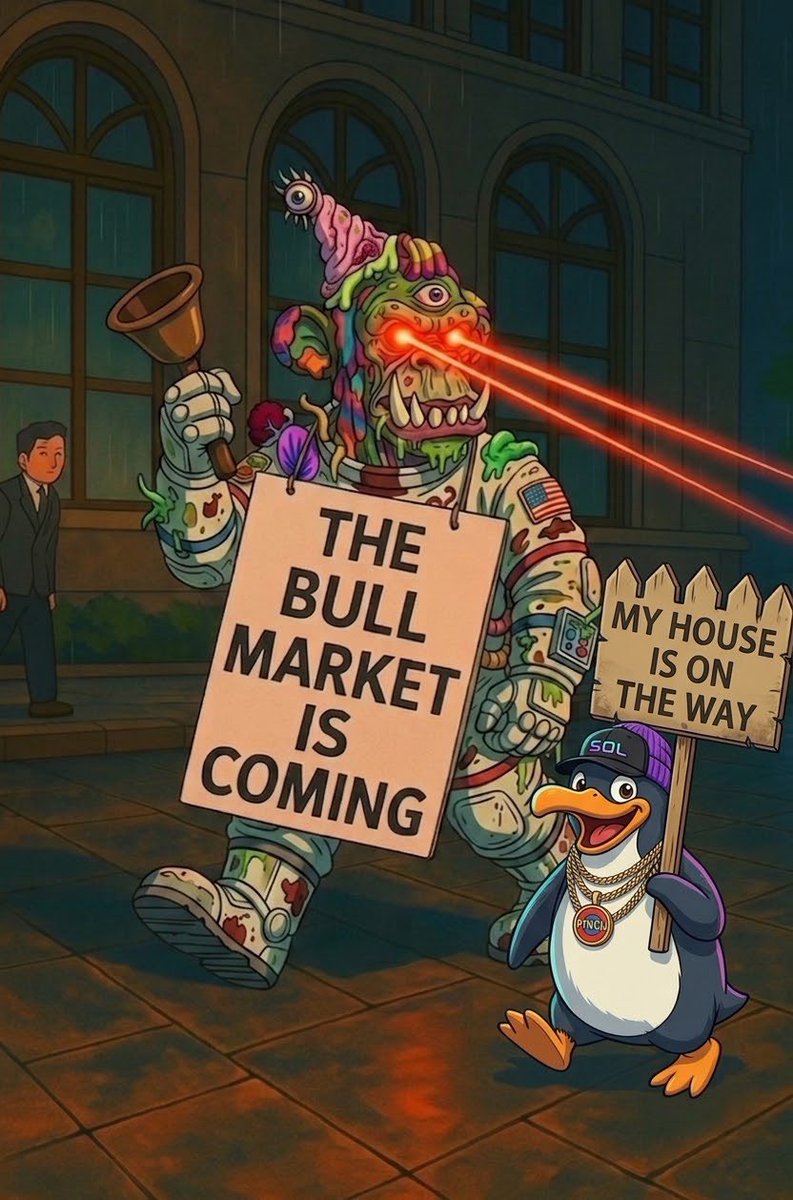 PinguMemeX's tweet photo. The bull market is getting closer and closer. 🐧🚀

Get ready because Pingu is going all in on his new home @pipermeme_ https://t.co/tZZp45pHao