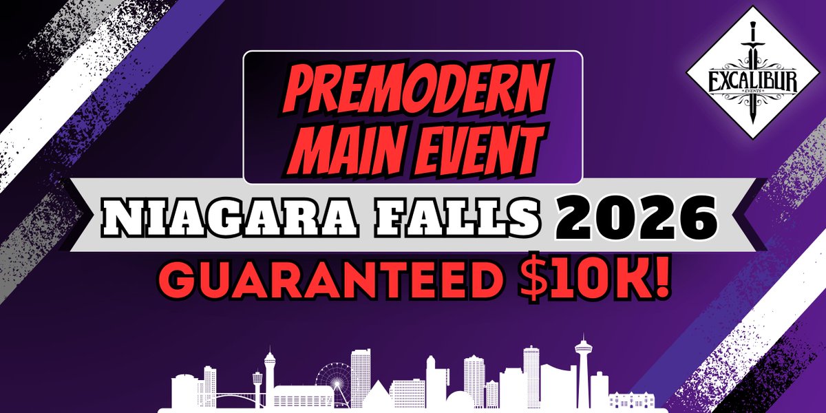 ExcaliburMTG's tweet photo. Our Main Events for Excalibur Events Niagara Falls are announced, as well as the full schedule available!
To register for Premodern, CEDH, Vintage Legacy, and Riftbound, check out the Convention Page here:
https://t.co/WFX4zh0WVi
To register for Pauper or Star Wars Unlimited, check out the Convention page here:
https://t.co/NOvtltCtuy
We will see you in Niagara Falls September 25-27th!
#premodern #starwarsunlimitedtcg #riftbound #pauper #cedh
