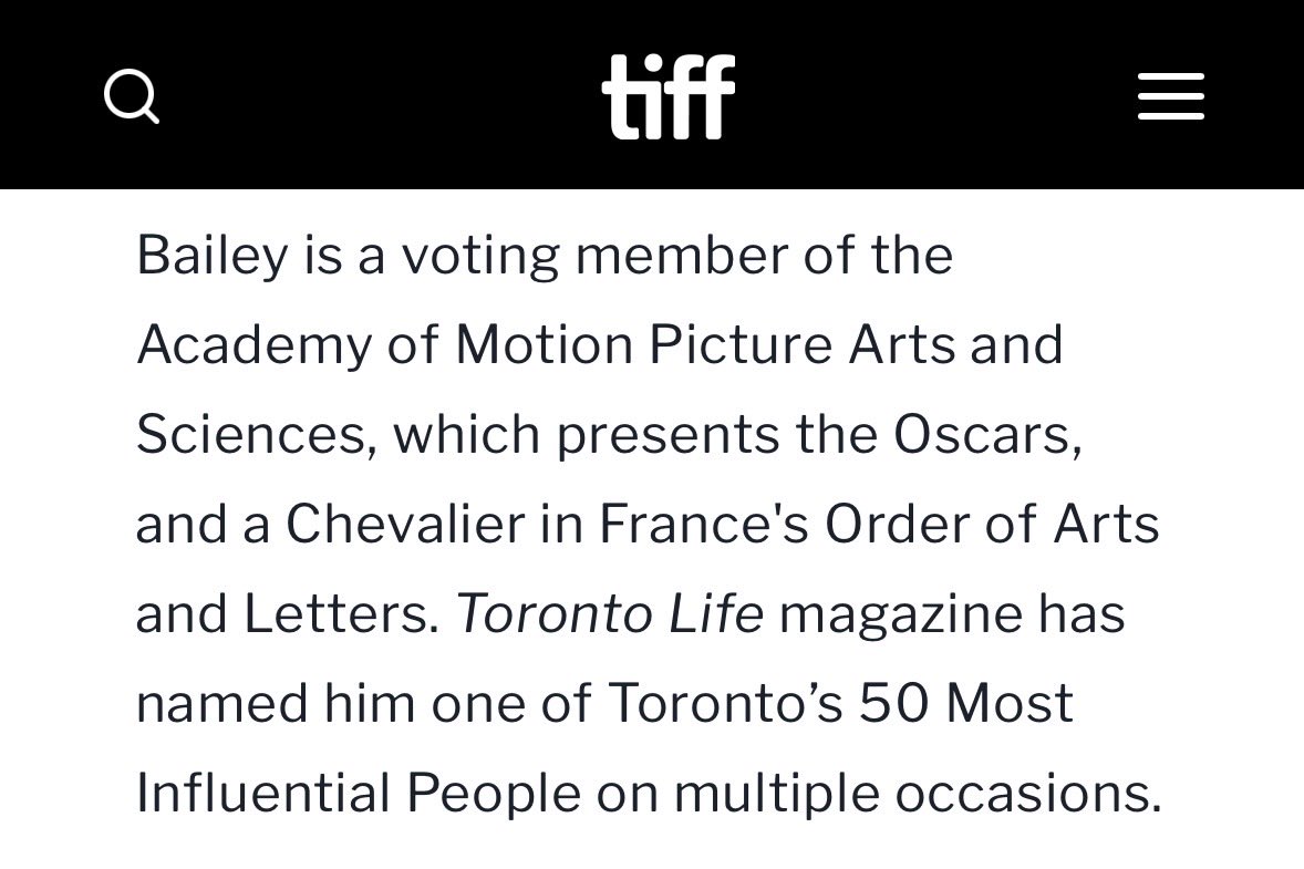 TheUrbanFlaneur's tweet photo. Not only is Cameron Bailey the CEO of TIFF, he is also a voting member of the Academy, aka the Oscars https://t.co/9UUwBqOqgF