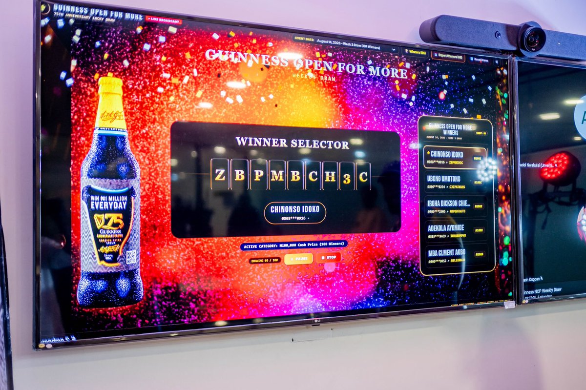 _minaatt's tweet photo. From daily ₦1 million prizes to a Prado grand prize, the Guinness NCP is bringing serious excitement. Don’t just watch, participate. #GuinnessOpenForMore https://t.co/3DIZtDSSOj