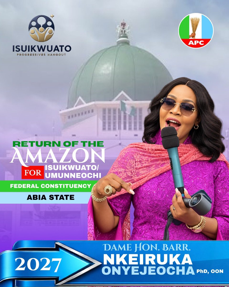AGBAINNENNA2's tweet photo. Return Of The Amazon.
Vote Rt. Hon. Nkeiruka Onyejeocha for Isuikwuato / Umunneochi Federal Constituency.
#VoteAPC
#NkeirukaOnyejeocha2027
#IsuikwuatoUmunneochi
#AdaEjiAgaMba https://t.co/FWNNwjyOcE