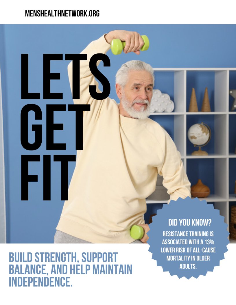 MensHlthNetwork's tweet photo. Getting older doesn't mean getting weaker. 💪 Strength training helps older adults stay stronger, steadier, and more independent. Tag someone who's proving age is just a number! #HealthyAging #StrengthTraining #ActiveAging #StayStrong https://t.co/J7aw8uJZG8