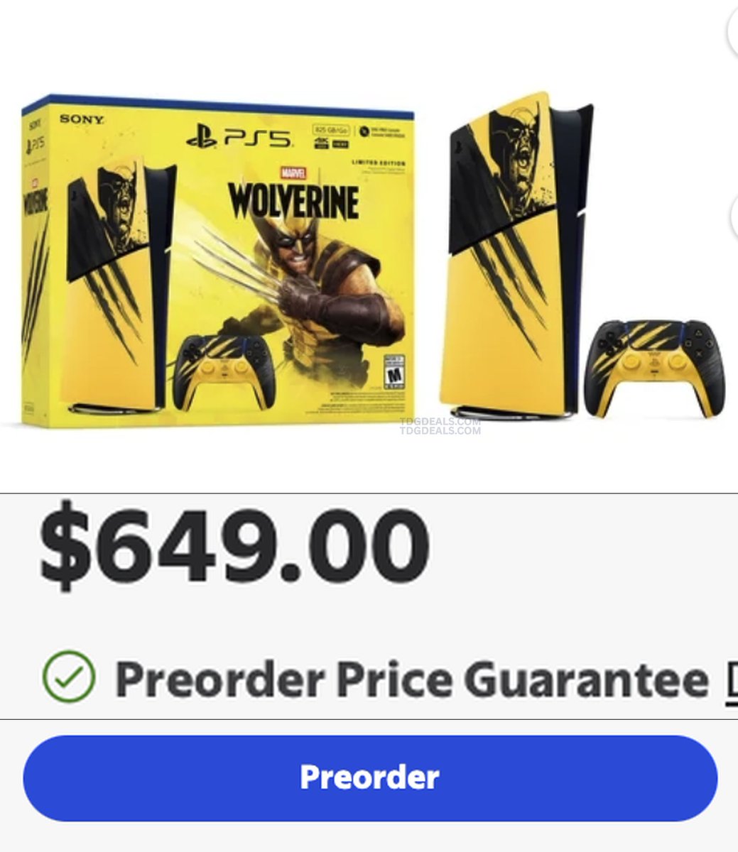 thedealsguy_'s tweet photo. PREORDER PS5 WOLVERINE LIMITED EDITION BUNDLE

Preorder at Walmart, releases Sep 15 with price guarantee, $649

https://t.co/1C8VOmKTIz

Free shipping and free 30-day returns

#WalmartPartner #ad https://t.co/pQHymHgLVU
