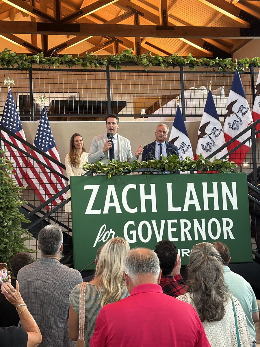 ZachLahn's tweet photo. RFK Jr.’s story is one that I have long admired.

A lifelong Democrat in the tradition of his father and uncle. Rejected by that same party, which today is unrecognizable from that of his family’s roots.

He gave a voice to millions who felt Americans were being taken advantage of by corporate capture of our government-- to those who believe we weren’t properly stewarding our environment, or that our children’s health should come before special interest pressure.

Thank you to @RobertKennedyJr for your support, friendship, and for inspiring a new generation to join the mission.