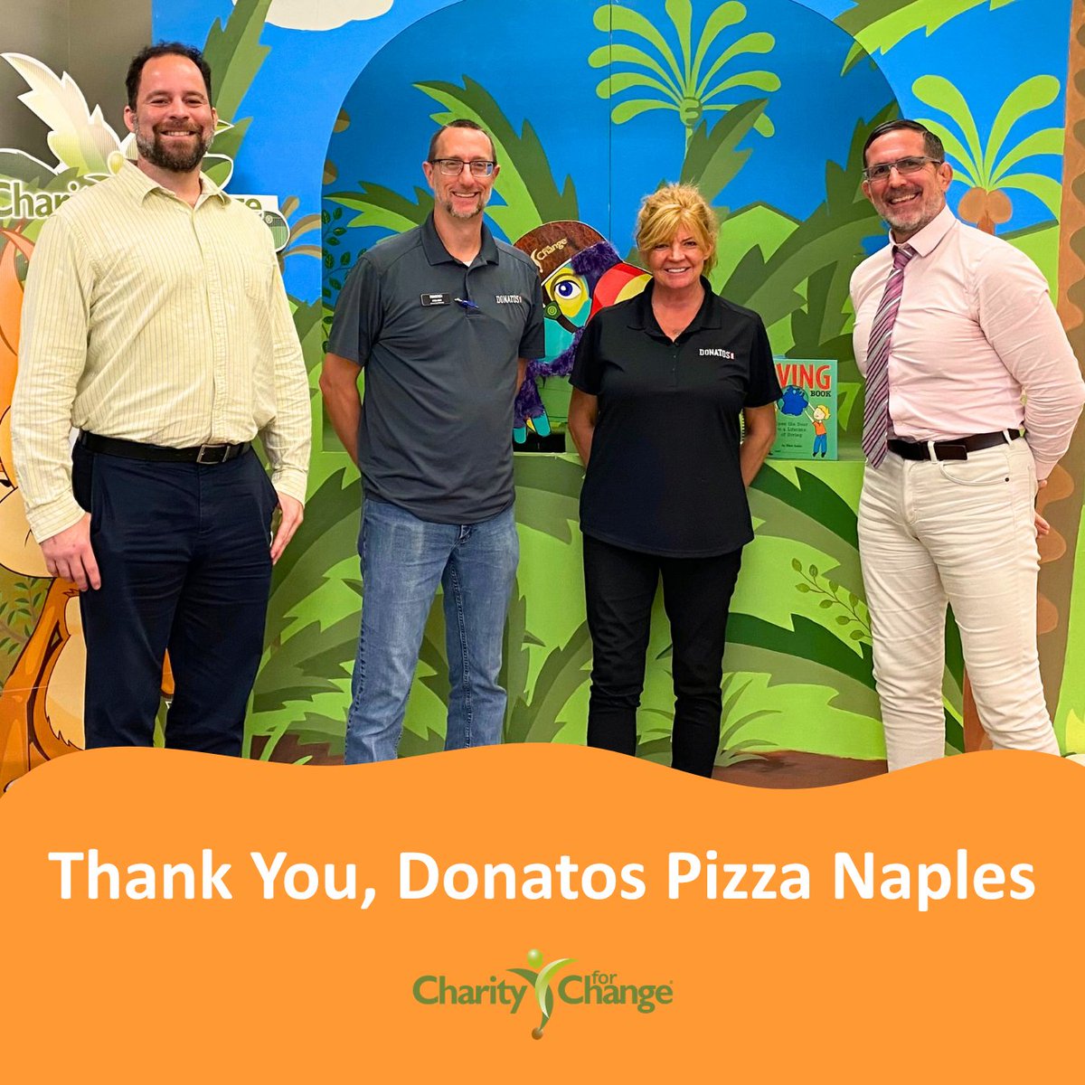charity4change2's tweet photo. We loved welcoming a few special guests from our local Donatos Pizza Naples to Charity for Change! 🍕💚

The Donatos team stopped by to learn more about our mission and the work we’re doing to help children build character, confidence and a commitment to giving back.

We’re grateful for the opportunity to connect with community-minded leaders and share how Charity for Change is helping plant seeds of humanity in classrooms across Florida!

#CharityforChange #CommunityConnections #CharacterEducation #GivingBack #Donatos