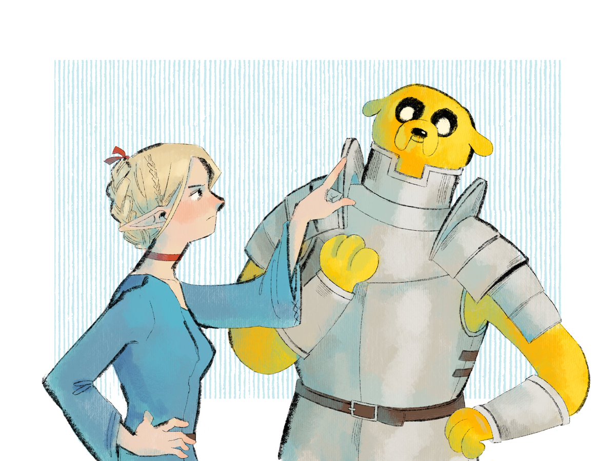 ya_yashel's tweet photo. jake the dog and marcille the elf https://t.co/73gssEptPG