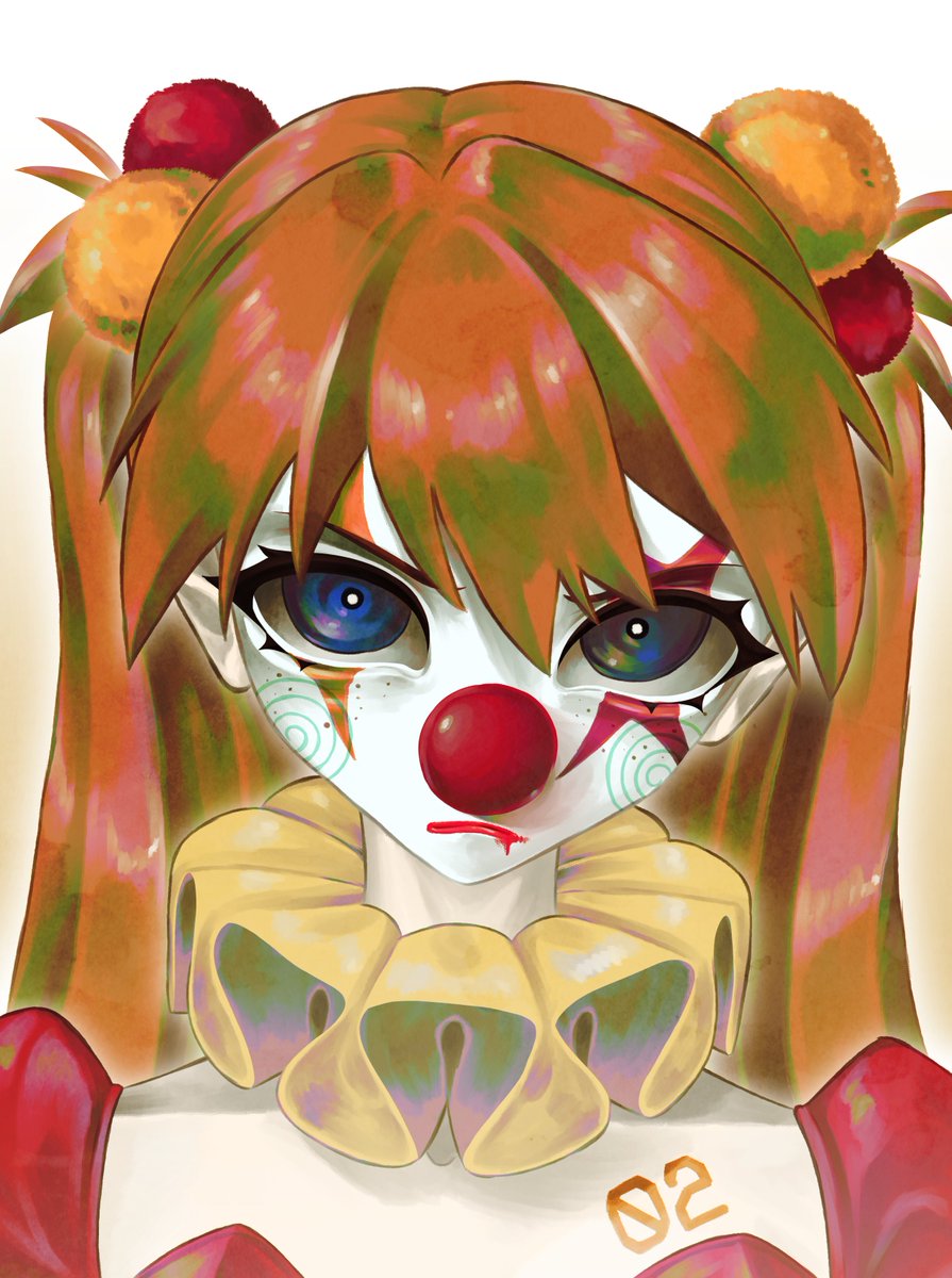 uyyu_art's tweet photo. CLOWN ASUKA #evangelion https://t.co/4nW8ReIN24