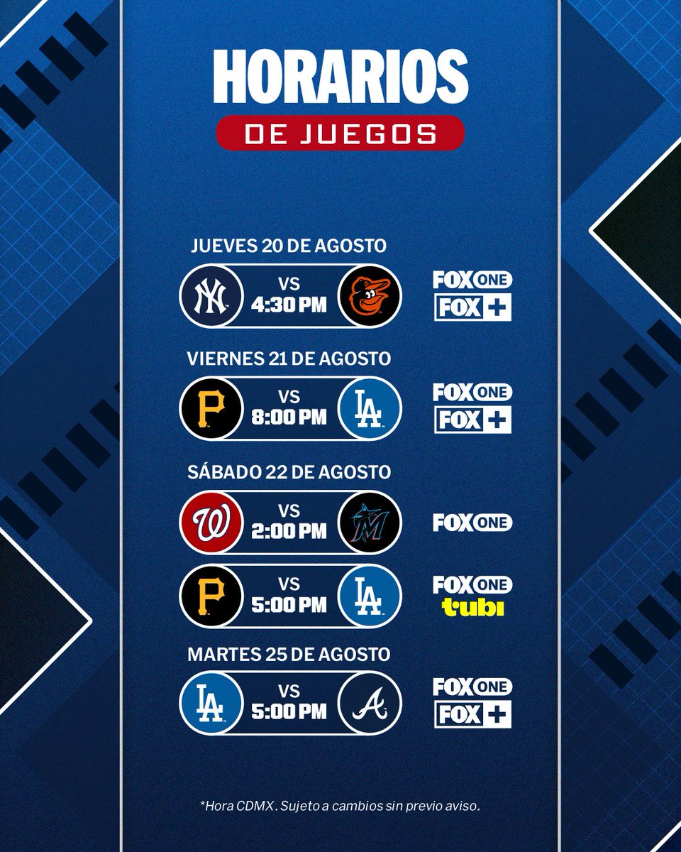MLB_Mexico's tweet photo. La carrera por la Postemporada entra a su etapa más emocionante. 
Checa los juegos de esta semana en tus pantallas. https://t.co/zwJdneI5xe