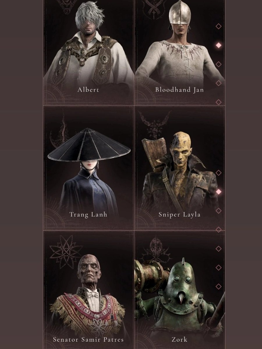 strongbadegirl's tweet photo. welcome to The Duskbloods, bloodsworn. will you play as:
- publisher-mandated grizzled video game protagonist
- slept through his alarm
- beautiful vietnamese woman
- bald corpse 
- Senator Bald Corpse
- zork https://t.co/9a4EPhCYdO