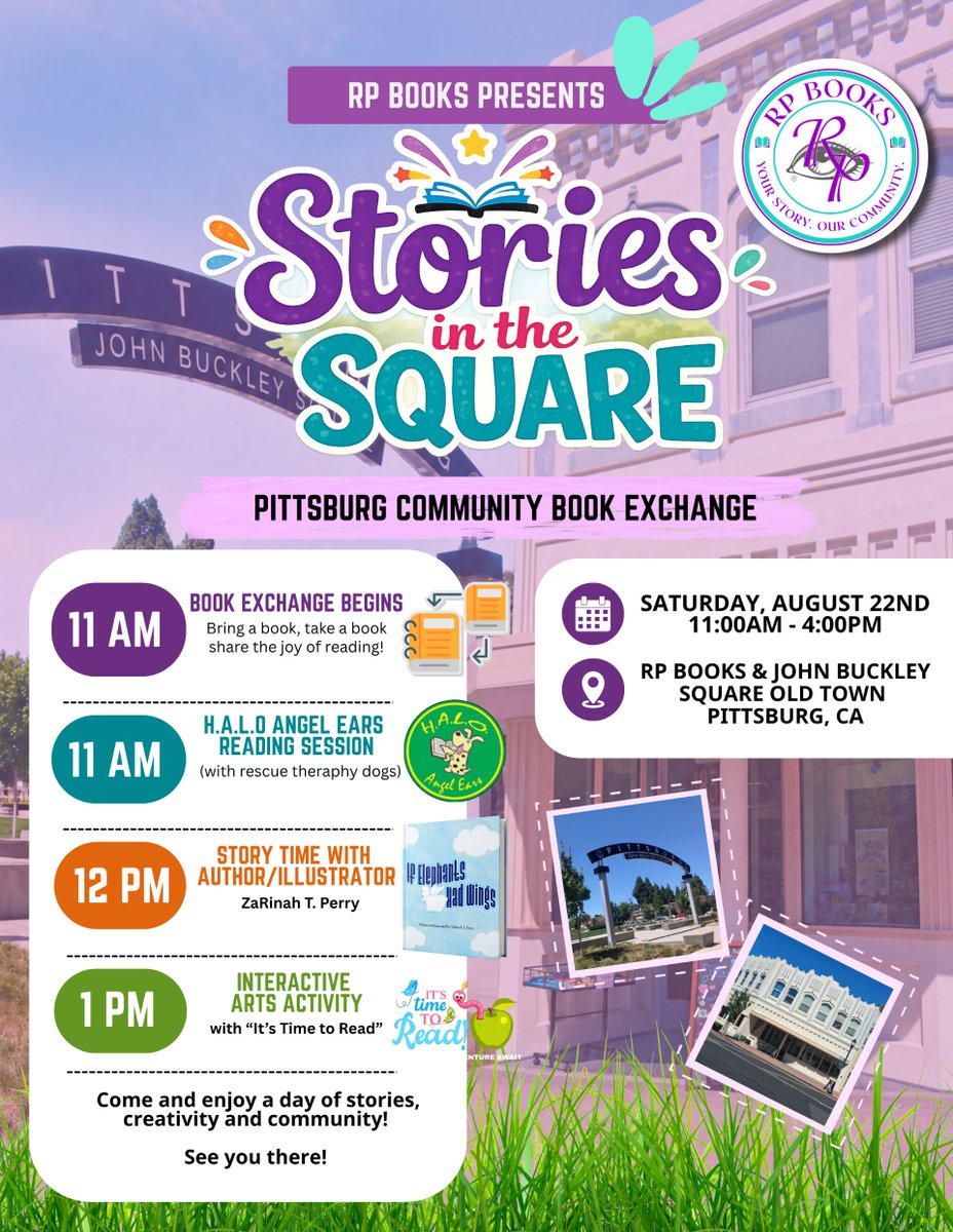 First5CoCo's tweet photo. Free community event this weekend: a new annual community literacy celebration in partnership with the City of Pittsburg, the Pittsburg Library, and the Children's Book Project.

Saturday, from 11-4, in historic downtown Pittsburg: https://t.co/WRh9zZk7UB https://t.co/sW9FNIWwVi