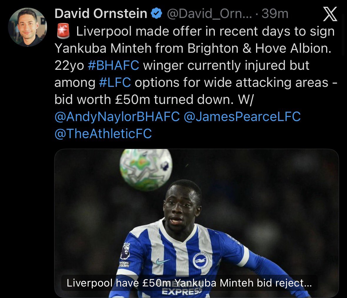 RJRP90's tweet photo. @legendslayer98 @David_Ornstein @lauriewhitwell @TheAthleticFC https://t.co/T8295koLsn