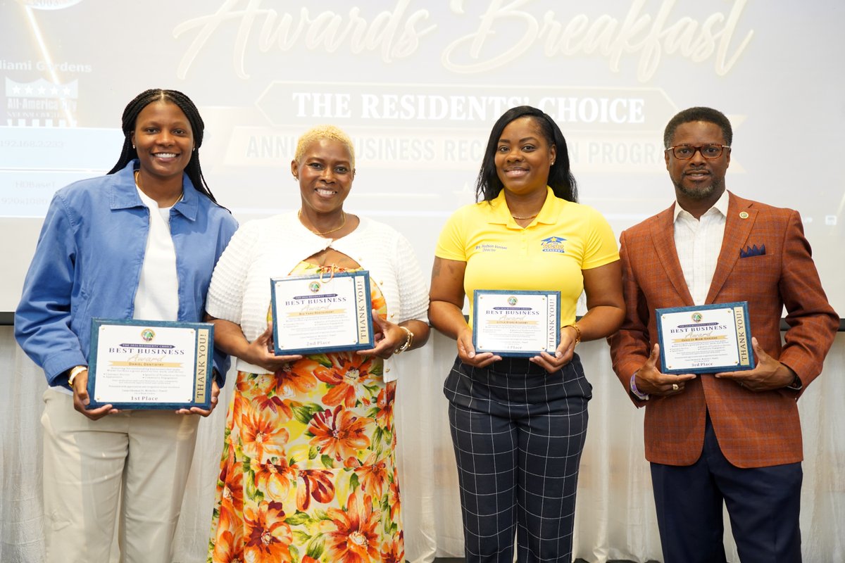 CityofMiaGarden's tweet photo. 🏆 Celebrating the businesses that make Miami Gardens shine! 💙✨ The Residents’ Choice Best Business Awards recognize local excellence in service, quality, appearance, and community impact.
#MiamiGardens #ResidentsChoice #BestBusinessAwards https://t.co/GGGHLr4y6l