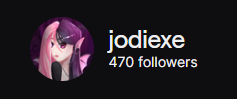 jodiexeVT's tweet photo. TYSM FOR THE BIG 470 ON TWITCH !! MWAH FCREHEAD KISSES FOR YOU ALL <333 https://t.co/zCkNCclLpv