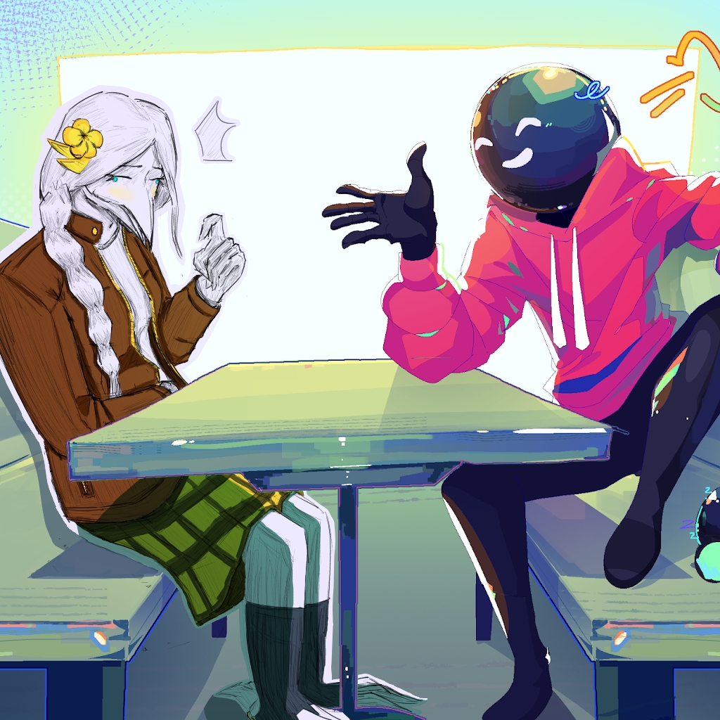 blueowlet1's tweet photo. I laugh easily, and it hurts every time. 

Thank you https://t.co/NFjG04cTot for the amazing art collab.  
#artcollab #art #digitalart #OC #communitycollab https://t.co/Mv4aMvX7W8