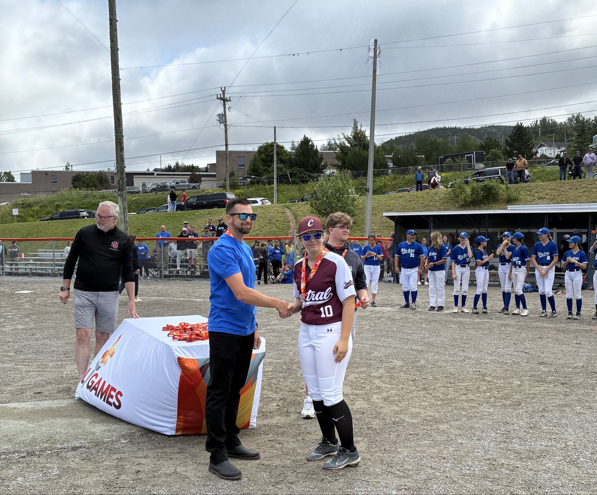 NFPower's tweet photo. Fresh air, friendly competition, and fun! What better way to sum up the 2026 NL Summer Games in Corner Brook. Our employees had fun volunteering, cheering on the athletes and helping make this year another home run. We were honoured to present the medals at the Girls Baseball finals. Congratulations to Western, Central, and Mount Pearl South on your medals and all the athletes who made their communities proud. Hats off as well to @nlgames on your 50th anniversary – we know you’ll continue to knock it out of the park every year!