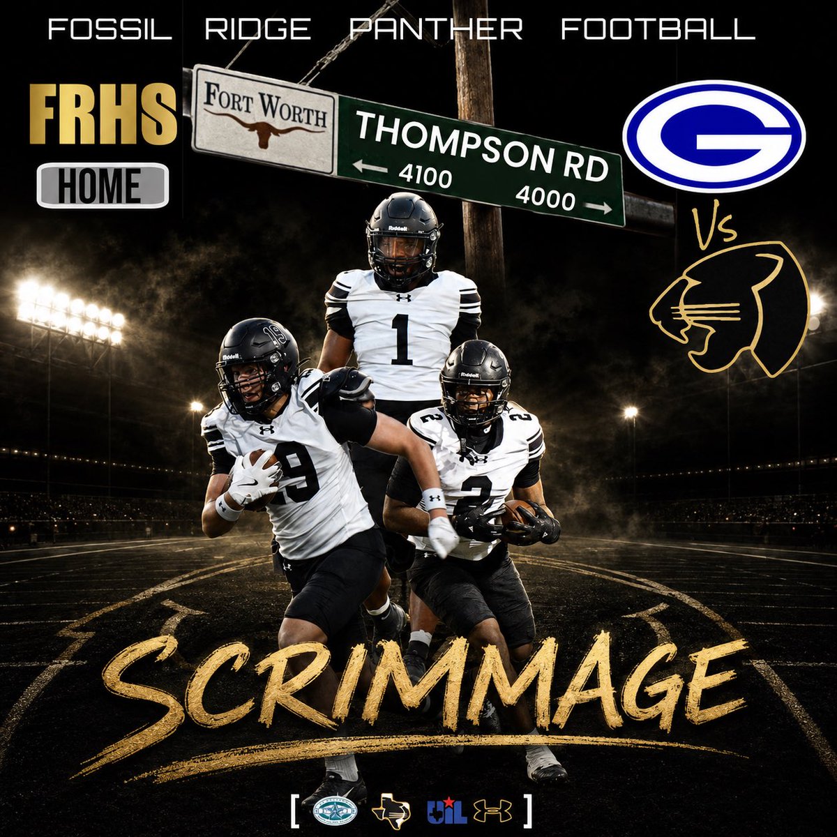 ridgerecruiting's tweet photo. Tonightโs Scrimmage Details.
Come Out And Support ๐
๐Fossil Ridge HS๐
4101 Thompson Rd
JV/FR 5:30 pm
Varsity: 6:30 pm
#LETSGOPANTHERS https://t.co/tvgvKTczcy