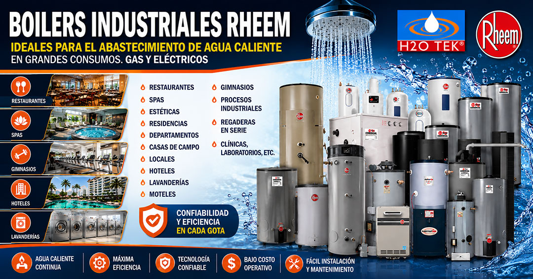 h2otek's tweet photo. 🔥 Agua caliente siempre disponible para las necesidades de tu negocio.

En H2O TEK te ayudamos a encontrar el equipo adecuado de acuerdo con las necesidades y capacidad de tu proyecto.

#H2OTEK #Rheem #BoilersIndustriales #AguaCaliente #Monterrey #CDMX #Guadalajara #Cancun https://t.co/1QiASBLT3u