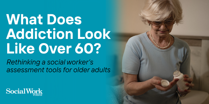 SocialWorkToday's tweet photo. Substance use disorder in older adults often goes unnoticed because symptoms can be complicated by co-occurring conditions and shielded by generational attitudes around privacy and independence.

What warning signs should social workers watch for? Read on: https://t.co/AqrADug7Wl https://t.co/2kN5rk9nn5