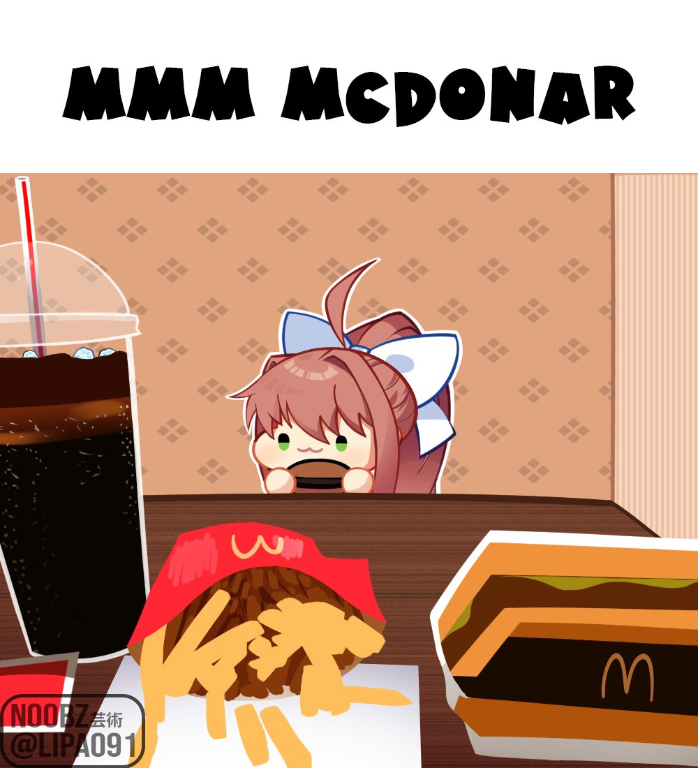 NooBZiiTo1's tweet photo. mcdonar 

idea by: @Lipa091 

#DDLC #DokiDokiLiteratureClub #Monika https://t.co/OS5boSxqFq