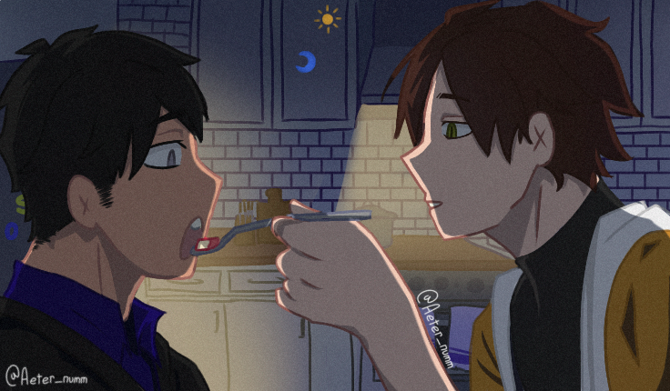 Aeter_numm's tweet photo. De madrugada 🌒
#sunaosa #osasuna #haikyuu https://t.co/5beUQH82nx