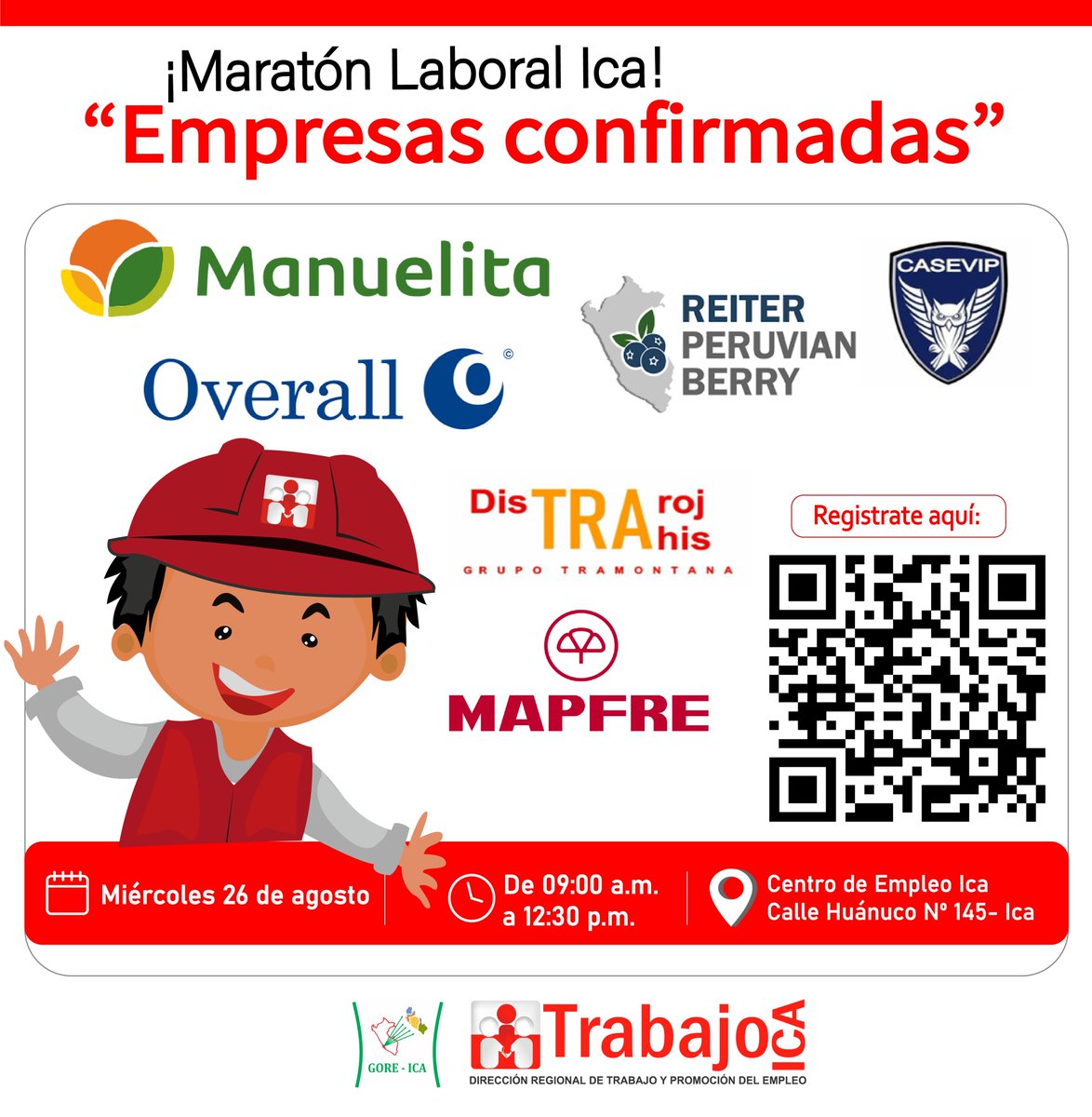 DRTPEICA's tweet photo. ✅ ¡CONOCE ALGUNAS DE LAS EMPRESAS QUE PARTICIPARÁN EN LA MARATÓN LABORAL !

#NoTeOlvides ☝️| Faltan solo pocos días para este importante evento donde se ofertarán puestos de trabajo para diferentes perfiles. 🙌

📄No olvides llevar tu CV actualizado y muchas ganas de trabajar. https://t.co/LYkJ6GjJ6o