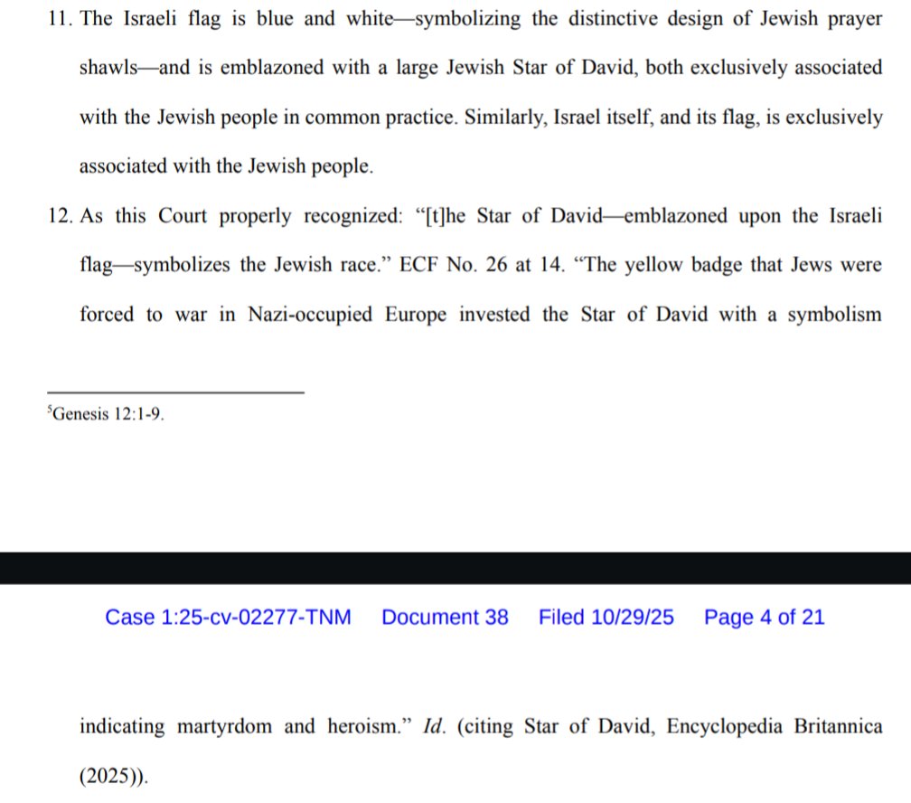 MattMainen's tweet photo. Yes, the Jewish flag. We explained this clearly in the complaint, which the judge appropriately endorsed. https://t.co/qECPUQCSGc
