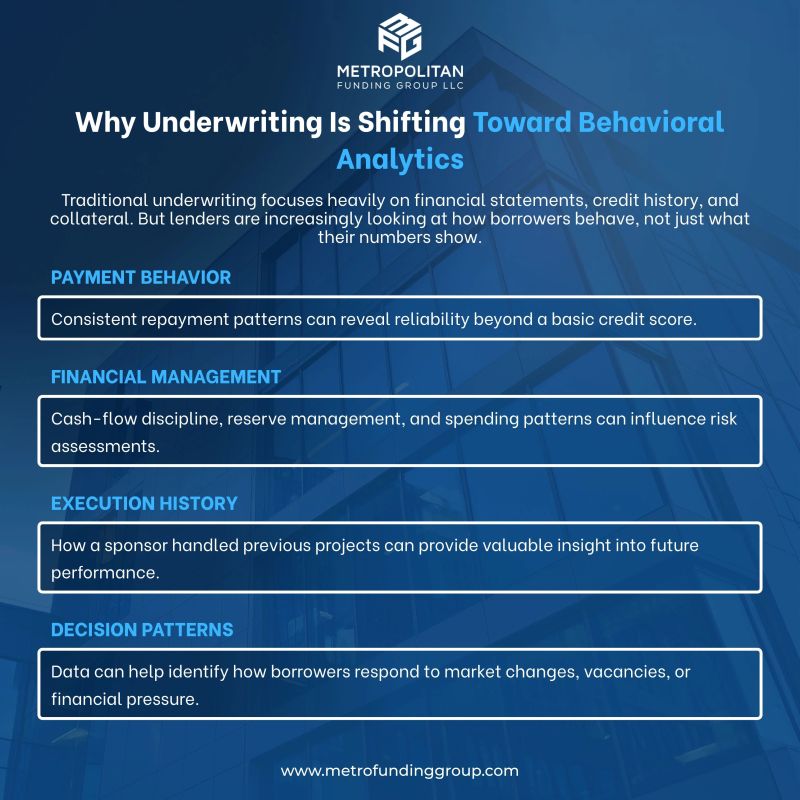 thisismfg's tweet photo. Underwriting is evolving beyond financial statements to understand borrower behavior, decision patterns, and financial discipline. 

#CRE #CommercialRealEstate #Underwriting #BehavioralAnalytics #RealEstateFinance https://t.co/QViAn85Ose