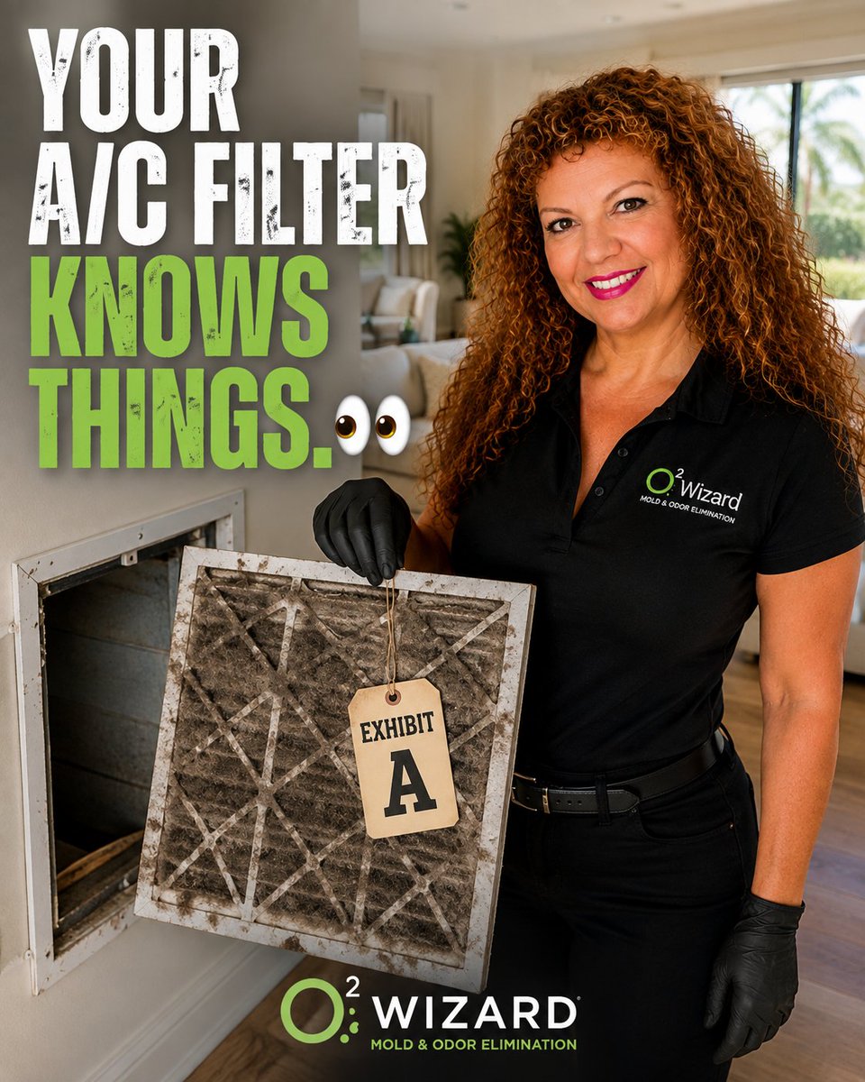 O2Wizard's tweet photo. 👀 Your A/C filter has been keeping receipts.
Dust? It knows.
Pet hair? It knows.
Pollen? Oh, it definitely knows.

A. This week 😇
B. This month 👍
C. It's been a while... 😬
D. I'm genuinely afraid to look. 😂
Drop your letter in the comments. 👇
💚 O² Wizard
📞 386-689-4563 https://t.co/qoaZUQ3NGI