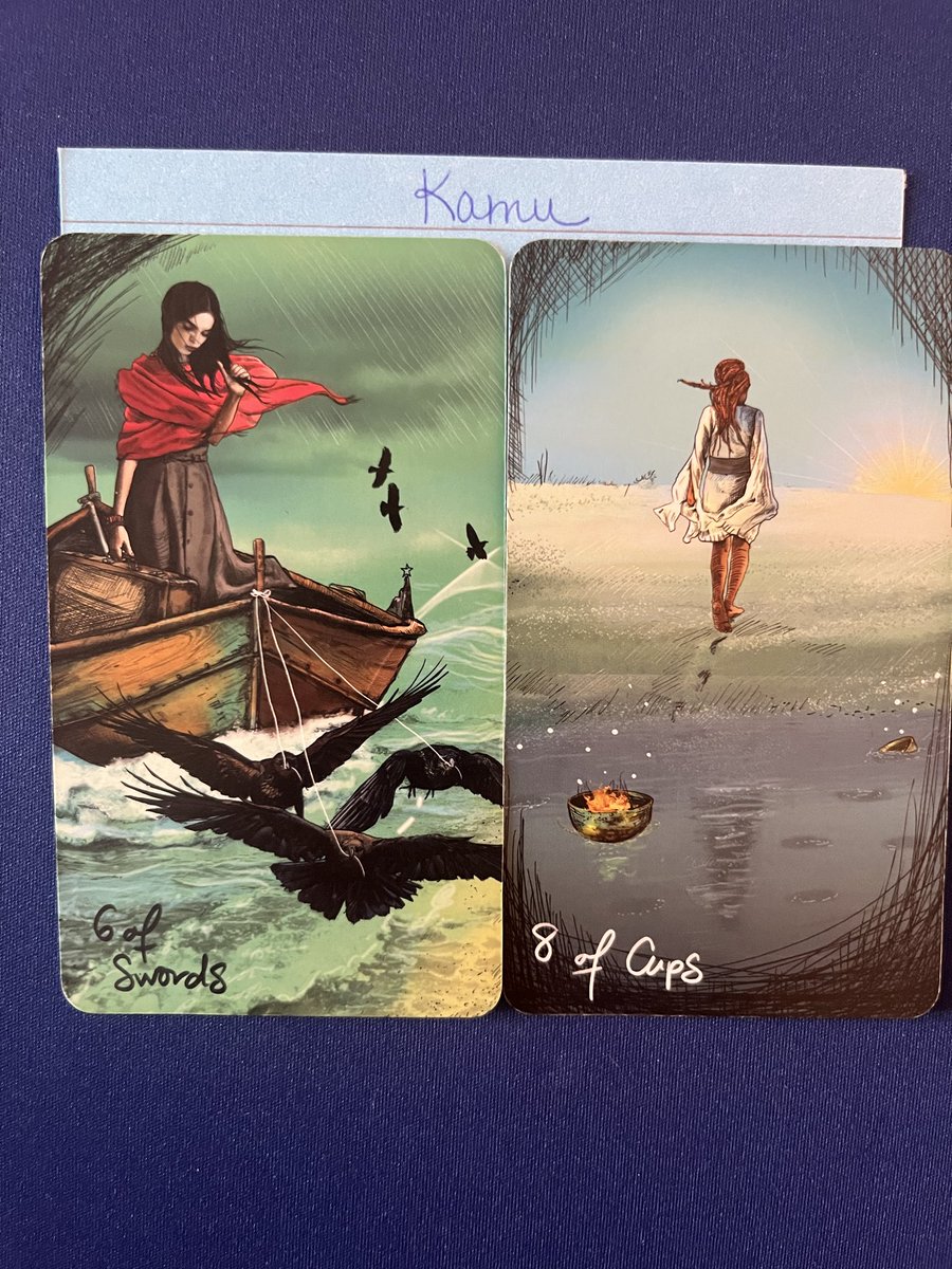 illumination33's tweet photo. Kamu (W7 drawn prior to W6 eviction): Both cards are about moving past a bad situation to one that is better. It’s about a smart pivot to let go of unhelpful strategies &amp; quietly building new ones. It’s letting go of what he can’t control without giving up entirely. #BB28 #Tarot https://t.co/hmrujoqDtG