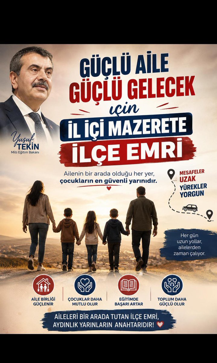 match_teacher's tweet photo. İl içi mazerete ilçe emri istiyoruz sayın bakanım. Yıllarca uzak kaldık ailemizden. Güçlü aile güçlü gelecek demek. Biz müjde bekliyoruz.
#mebiliçimazereteilçemri

@rterdogan @akparti
@cftcblnt
@Yusuf__Tekin 
@YilmazzGuney
@ProfDrAGurcan
@_aliyalcin_ 
@talatyavuz29 https://t.co/pPWe8BGUpR