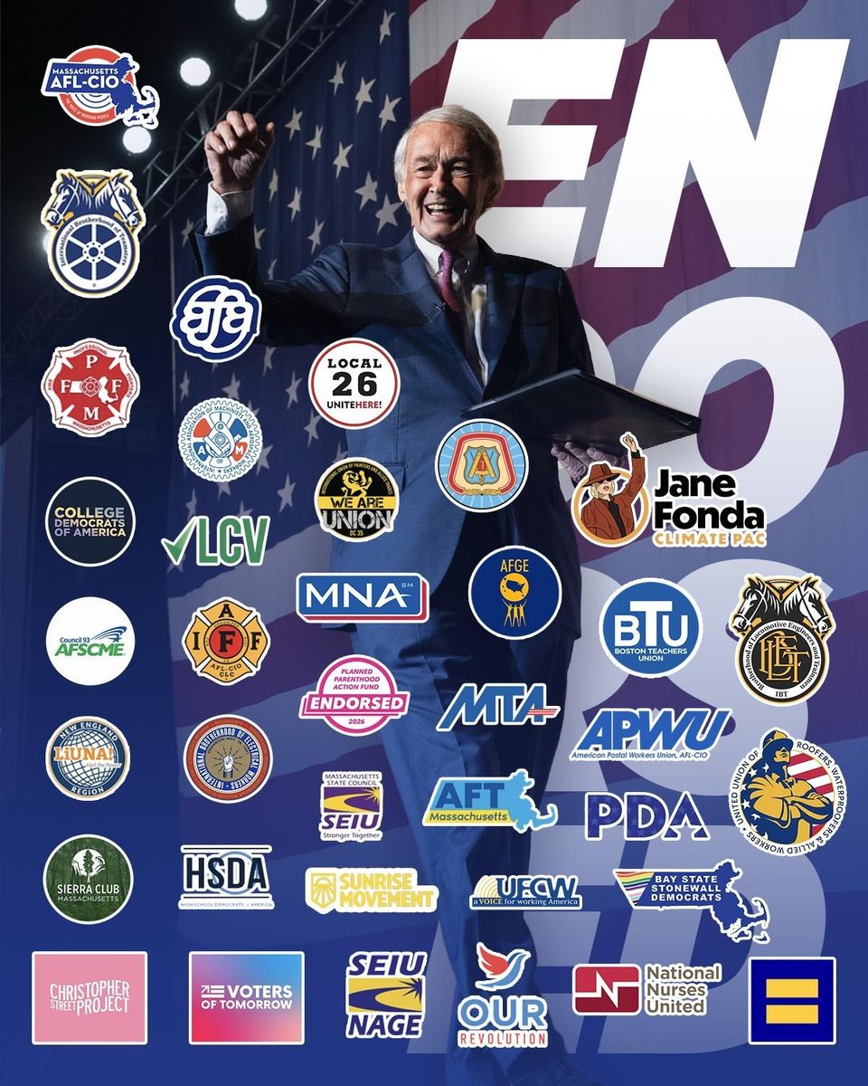 EdMarkey's tweet photo. I’m honored to be endorsed by organizations that share our vision for a brighter, more equitable future. A better world is possible. We will win it together. https://t.co/5RgRfVCBQ9