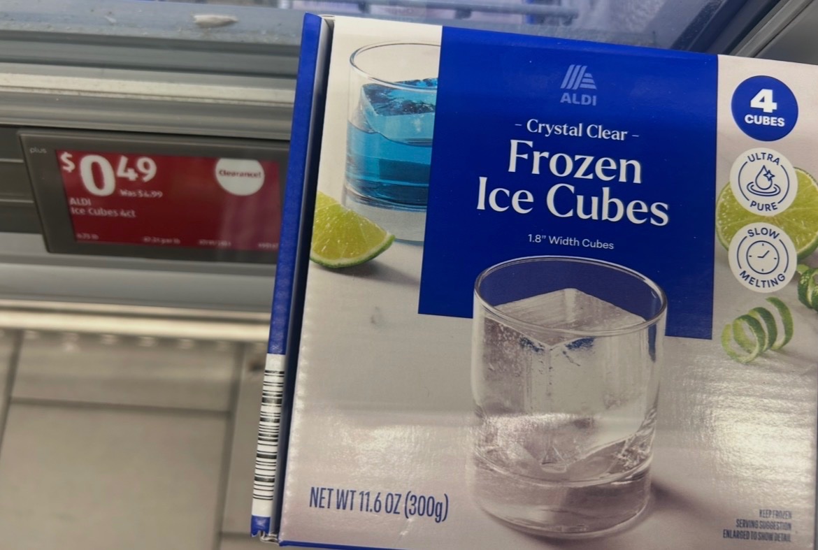 OcaKateri's tweet photo. For all my ice cube rage throwing girlies, run to Aldi! They have premium square throwing cubes on a mega sale right now! The satisfying shattering of these in your bathtub will make for excellent content. Go get you some! https://t.co/NBkOs08GMY