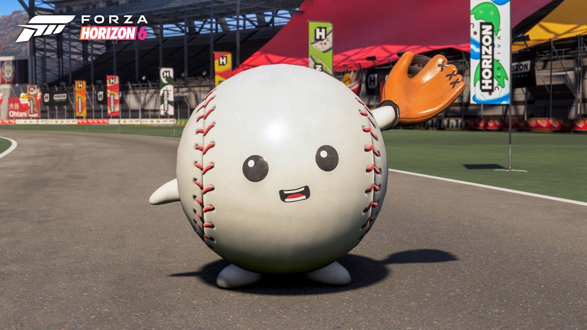 ForzaHorizon's tweet photo. Hit a Home Run by smashing 15 Shimanoyama Heat Mascots this week! ⚾ https://t.co/eFlit6MVuk