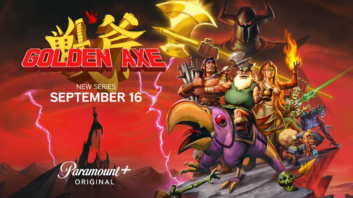 IGN's tweet photo. Paramount+ has revealed a first-look at Golden Axe, an animated series adaptation of SEGA's iconic arcade game: https://t.co/qRncooCEqQ https://t.co/yPntSQ6hNn