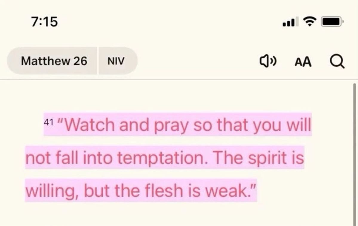 FuelTheSoul_'s tweet photo. Matthew 26:41 https://t.co/8aTooIH9fc