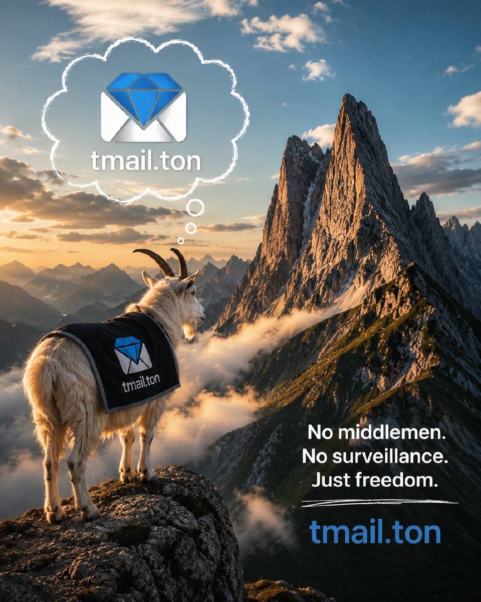 tmail_ton's tweet photo. Freedom looks better without gatekeepers.

Own your identity. Own your space 🐐⛰️

tmail.ton https://t.co/SX6h0UUBCi