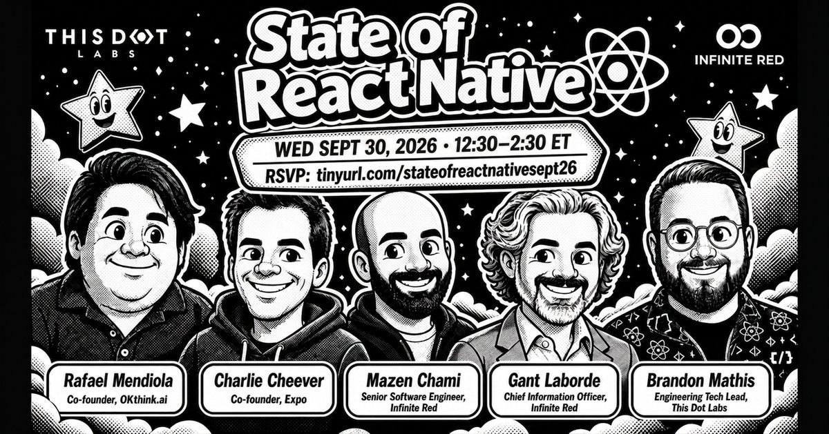 ladyleet's tweet photo. #ReactNative is not a one-time architecture decision. It is a set of tradeoffs teams revisit as apps, tooling, and platforms change.

Explore the real-world choices with our panel on September 30th: https://t.co/AQTH0xOKFe

Featuring @GroundControl, @ccheever, @mazenchami, @GantLaborde, & @BrandonMathis!
