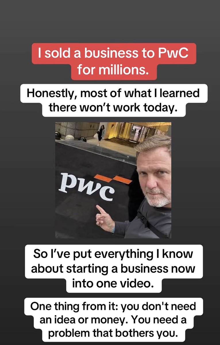 Simonsqu's tweet photo. I sold a business to PWC for millions. https://t.co/6QKLyIIqEP