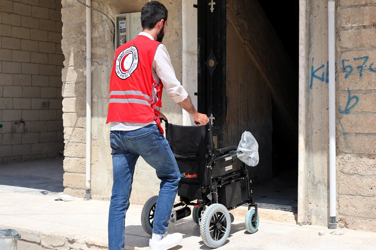 SYRedCrescent's tweet photo. Asia can prepare for the new school year with greater independence after receiving an electric wheelchair from volunteers. Mohammed in rural Khan Shaykhun also received one with support from @ifrc@ifrc @ifrc . #SARC https://t.co/kPs7vImIQQ