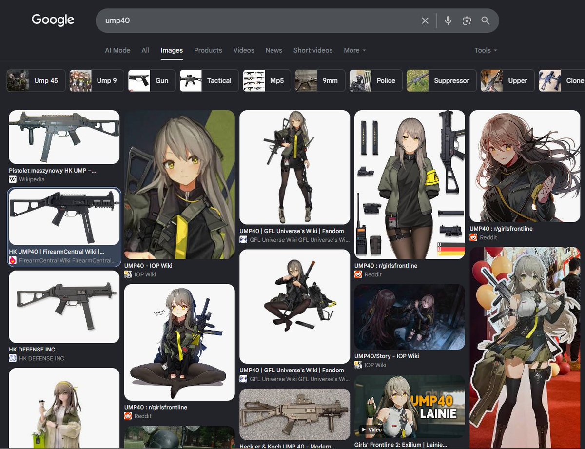 Able_One_'s tweet photo. It’s honestly incredible how you can search for almost any gun and there’s a non-zero chance GFL will be among the first results https://t.co/dGdiGzC3tk