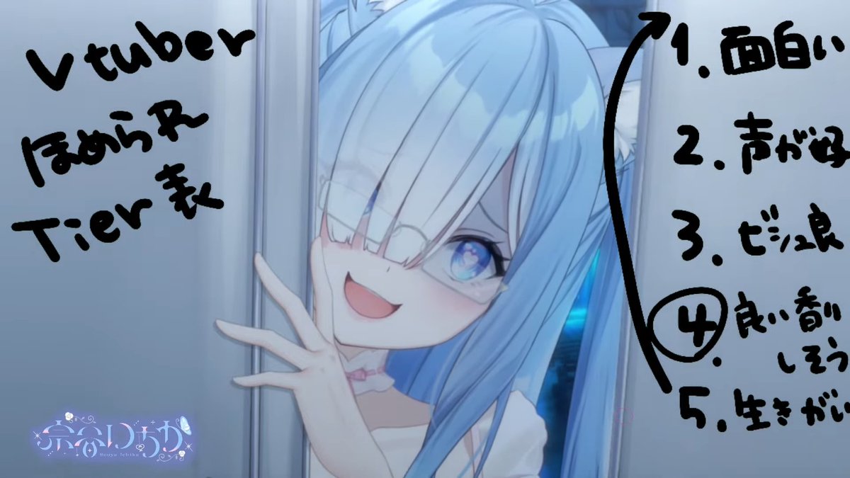 mtymjk089's tweet photo. 8/20 見　ぃ　つ　け　た
VtuberほめられTier表は、そうだなと思うものから重いものまで🤭
チャットでも出てたけど、声やビジュが良いのは前提みたいなとこある🤔
もちろんシンプルにかわいいとか面白いとか言うことはあるけど、なるべく具体的な魅力が分かる表現を目指してる
#そにゃ生 #宗谷いちか https://t.co/uMULKRjuNX