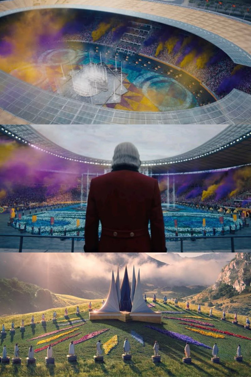 luneartt's tweet photo. sunrise on the reaping book being one of the saddest books with sunrise on the reaping movie being the most colorful one will never not be funny

which makes sense considering how it's all about propaganda manipulating your views https://t.co/gRFIJ2sD3g