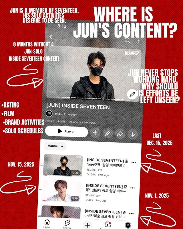 CrescentJun_PH's tweet photo. The amount of disrespect Jun is getting from his company has always left me speechless, because I can’t believe the constant mistreatment he have to always experience and endure. And people would just justify it by saying "at least they allow him to act". Uhhm okay?

WHERE IS JUN'S CONTENT
#PledisStopIgnoringJUN
@pledis_17 @pledis17_STAFF