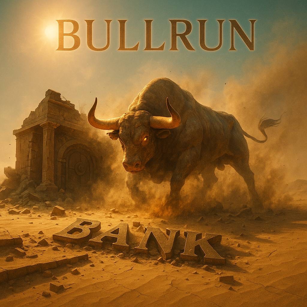 bullrun_io's tweet photo. The bullrun is for taking down the power of banks and letting crypto shine https://t.co/d6Wc3OLag9