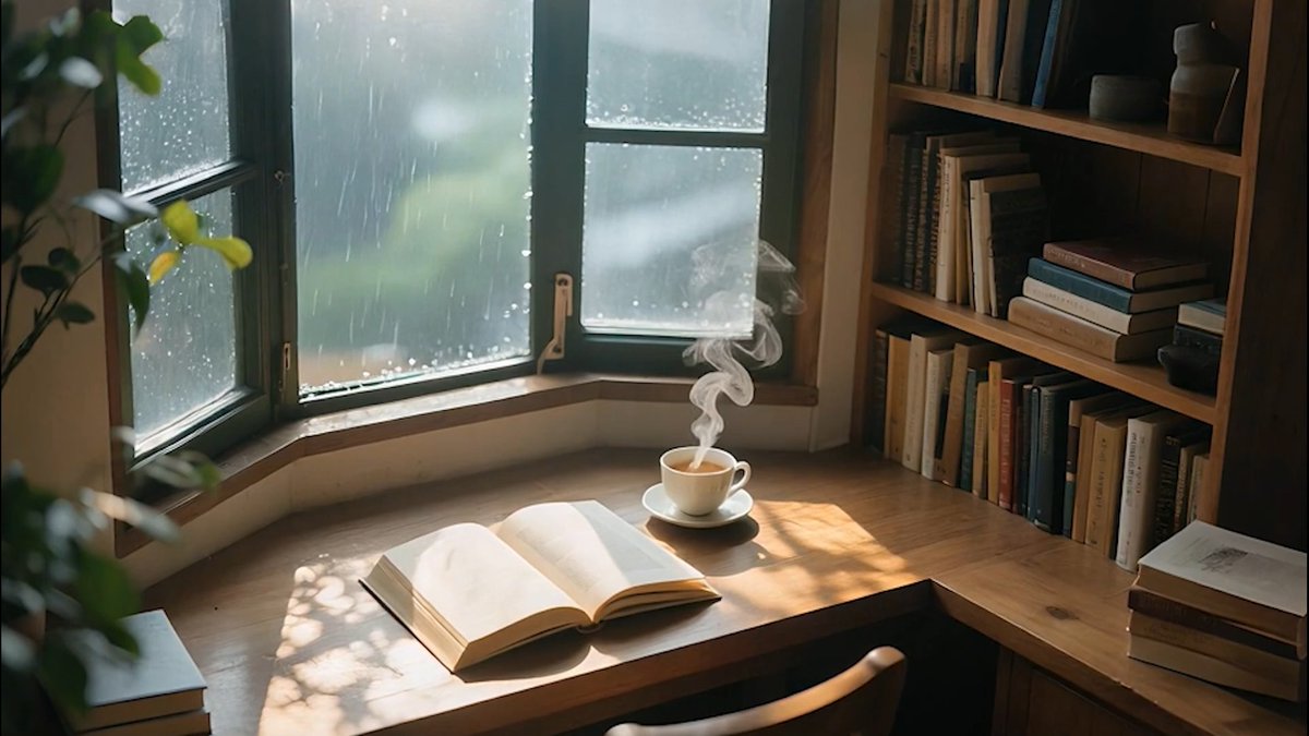 FriendlyToons's tweet photo. Cozy rainy Sunday at home, sipping hot cocoa and flipping through a favorite book—no plans needed, just quiet little joys. https://t.co/i31x84u8Xu